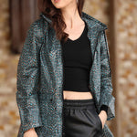 Hooded Patterned Rain Coat