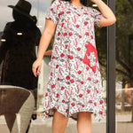 Women's Oversize Floral Pattern Midi Dress