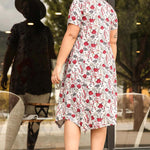 Women's Oversize Floral Pattern Midi Dress