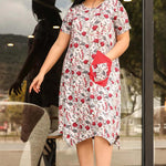 Women's Oversize Floral Pattern Midi Dress