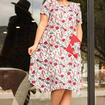 Women's Oversize Floral Pattern Midi Dress