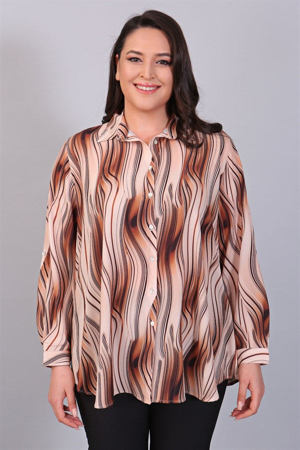 Women's Button Wave Pattern Shirt