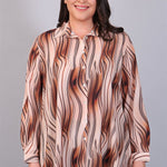 Women's Button Wave Pattern Shirt