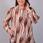Women's Button Wave Pattern Shirt