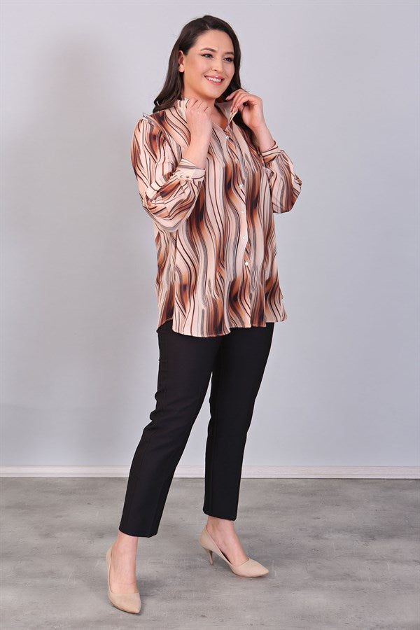 Women's Button Wave Pattern Shirt