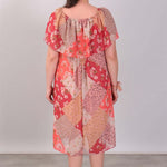 Women's Off Shoulders Patterned Chiffon Dress